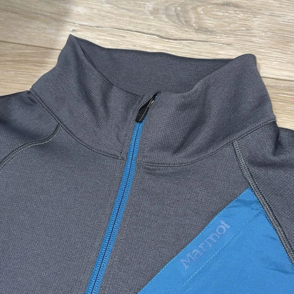 Marmot Hanging Rock 1/2 Zip Men's XL Performance Sweater Gray/Blue Outdoor Cargo - Picture 9 of 10